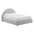 Pemberly Row Arched Round Full Platform Bed in Heathered Weave Light Gray