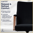 Pemberly Row Ergonomic Mid Back Office Chair in Soft Velvet Upholstery Black