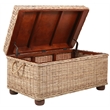 Pemberley Row Kubu Wicker Tan Storage Trunk Rectangular Handmade 37