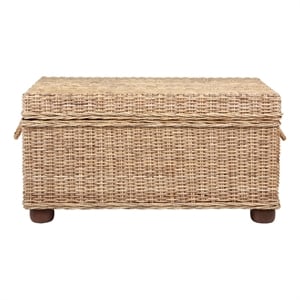 Pemberley Row Kubu Wicker Tan Storage Trunk Rectangular Handmade 37&quot Unassembled