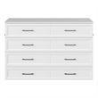 Pemberly Row Queen Wood Murphy Bed Chest with Mattress Drawer & Charger in White