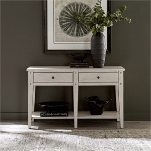 Pemberly Row Modern / Contemporary Sofa Table in Weathered White
