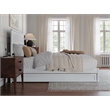Pemberly Row Queen Platform Bed with Panel Footboard & Twin XL Trundle in White