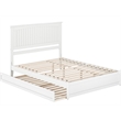 Pemberly Row Queen Platform Bed with Panel Footboard & Twin XL Trundle in White