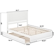 Pemberly Row Queen Platform Bed with Panel Footboard & Twin XL Trundle in White