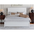 Pemberly Row Queen Platform Bed with Panel Footboard & Twin XL Trundle in White