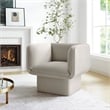 Pemberly Row Modern Performance Velvet Accent Chair in Almond
