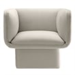 Pemberly Row Modern Performance Velvet Accent Chair in Almond