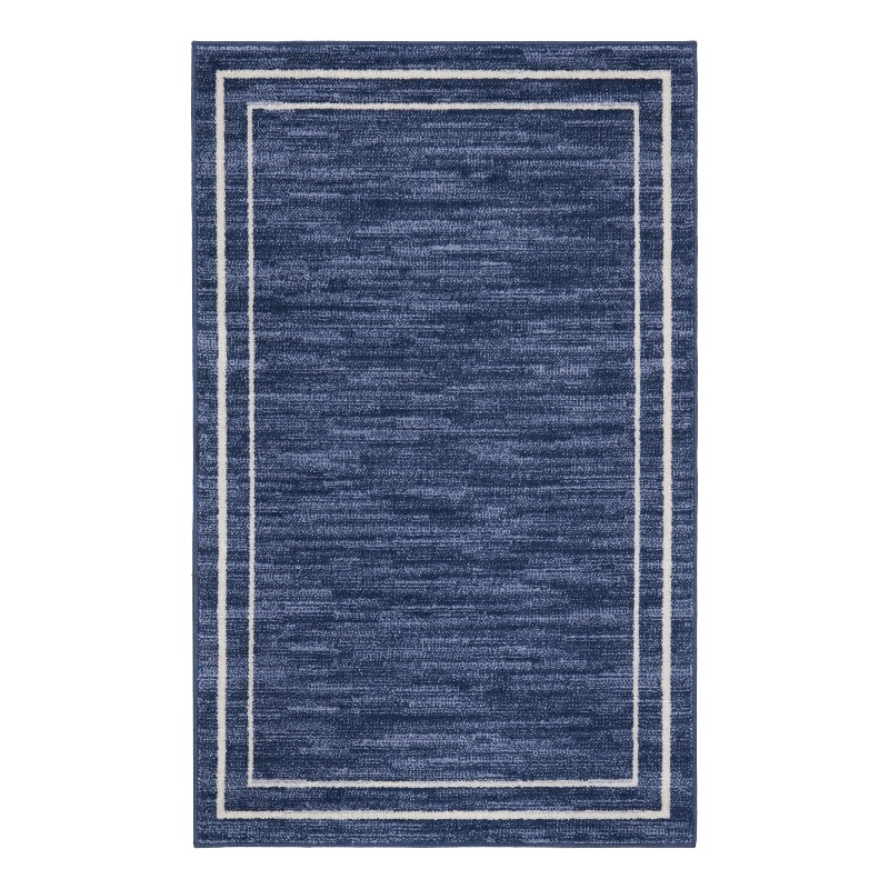 Pemberly Row 3' x 5' Navy/Ivory Contemporary Indoor/Outdoor Rug