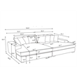 Pemberly Row Sleeper Chair Bed Fabric Sofa Chaise Lounge in Gray