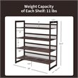 Pemberly Row 4-Tier Adjust to Flat Slant Shoe Rack / Organizer in Brown