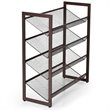 Pemberly Row 4-Tier Adjust to Flat Slant Shoe Rack / Organizer in Brown