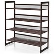 Pemberly Row 4-Tier Adjust to Flat Slant Shoe Rack / Organizer in Brown