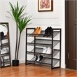 Pemberly Row 4-Tier Adjust to Flat Slant Shoe Rack / Organizer in Brown