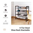 Pemberly Row 4-Tier Adjust to Flat Slant Shoe Rack / Organizer in Brown