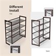 Pemberly Row 4-Tier Adjust to Flat Slant Shoe Rack / Organizer in Brown