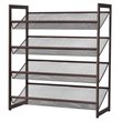 Pemberly Row 4-Tier Adjust to Flat Slant Shoe Rack / Organizer in Brown
