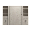 Pemberly Row Full Murphy Bed and Wardrobes (113W) - Engineered Wood in White