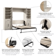 Pemberly Row Full Murphy Bed and Wardrobes (113W) - Engineered Wood in White