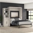Pemberly Row Queen Murphy Bed with Wardrobe (94W) - Engineered Wood in White