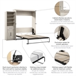 Pemberly Row Queen Murphy Bed with Wardrobe (94W) - Engineered Wood in White