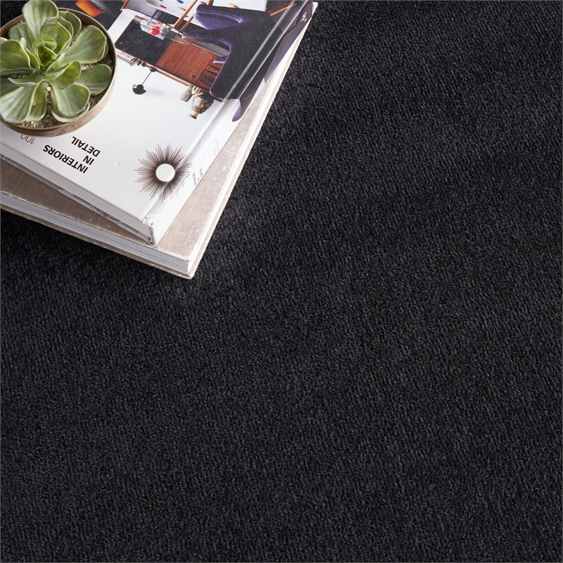 Pemberly Row 12' x 15' Black Fabric Outdoor Area Rug (12' x 15')