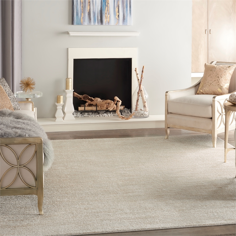 Pemberly Row 8' x 10' Ivory Beige Fabric Outdoor Area Rug (8' x 10')
