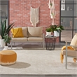 Pemberly Row 8' x 10' Ivory Beige Fabric Outdoor Area Rug (8' x 10')