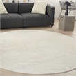 Pemberly Row 8' x Round Ivory Beige Fabric Outdoor Area Rug (8' Round)