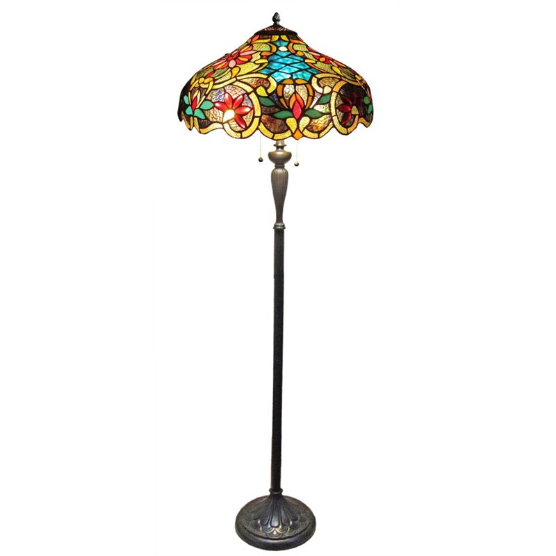 Pemberly Row Contemporary Victorian 2 Light Floor Lamp 18