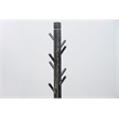 Pemberly Row Traditional Solid Wood Coat Rack with 8-Prong Hooks in Black Sand