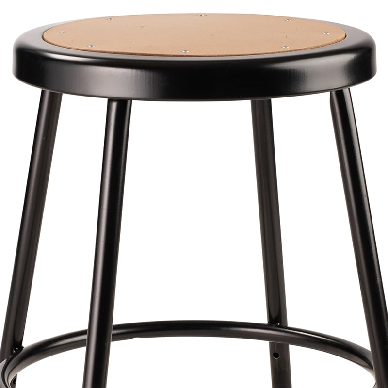 Pemberley Row Masonite Wood and Steel Black Stool Round Heavy Duty 18