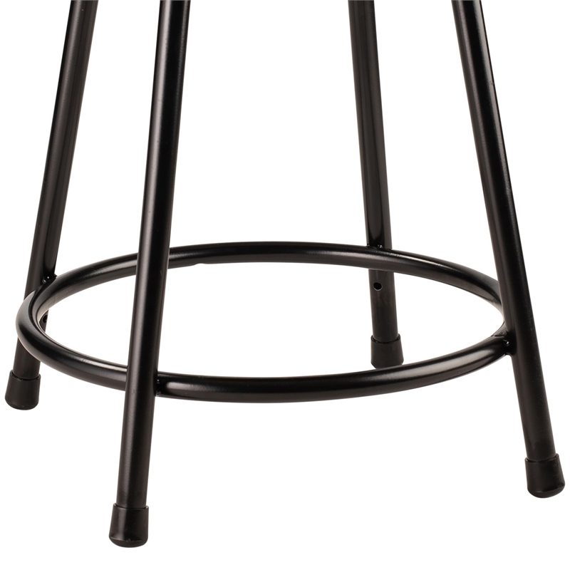 Pemberley Row Masonite Wood and Steel Black Stool Round Heavy Duty 18