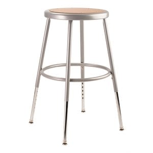Pemberly Row 19-27&quot Height Adjustable Modern Metal Heavy Duty Stool in Gray