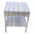 Pemberly Row Set of 2 Contemporary Wicker Patio End Tables in Gray