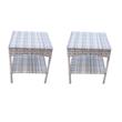 Pemberly Row Set of 2 Contemporary Wicker Patio End Tables in Gray