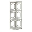 Pemberly Row Set of 2 Three-Shelf Corner Bookcases in White Wood