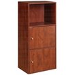 Pemberly Row Set of 2 Contemporary Two-Door Bookcases in Cherry Wood