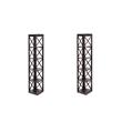 Pemberly Row Set of 2 Five-Tier Corner Bookcases in Espresso Wood