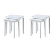 Pemberly Row Set of 2 Contemporary Nesting End Tabless in White Wood
