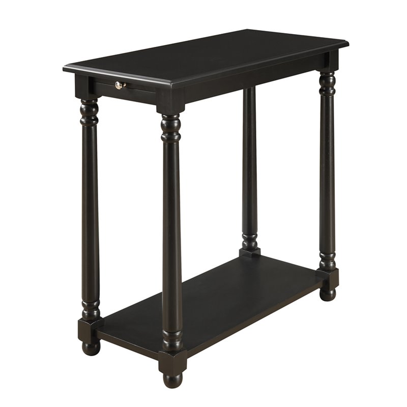 Pemberly Row Set of 2 Contemporary Wood End Tables in Black Finish
