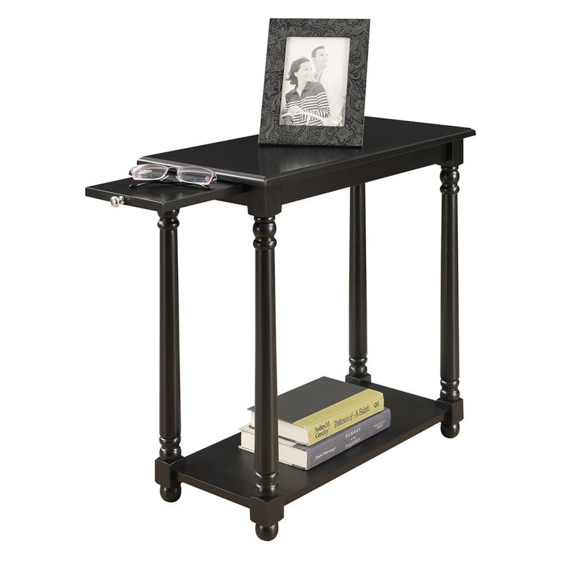 Pemberly Row Set of 2 Contemporary Wood End Tables in Black Finish