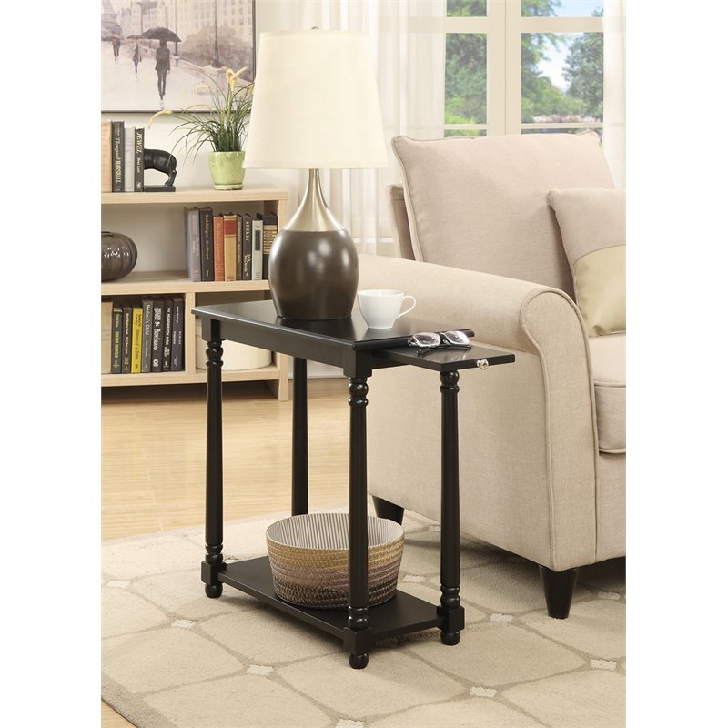 Pemberly Row Set of 2 Contemporary Wood End Tables in Black Finish