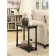 Pemberly Row Set of 2 Contemporary Wood End Tables in Black Finish