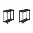Pemberly Row Set of 2 Contemporary Wood End Tables in Black Finish