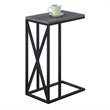 Pemberly Row Set of 2 C End Tables in Weathered Gray Wood and Black Metal