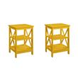 Pemberly Row Set of 2 Contemporary End Tables in Bright Yellow Wood