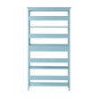 Pemberly Row Set of 2 5 Tier Wood Bookcases with Drawer in Sea Foam