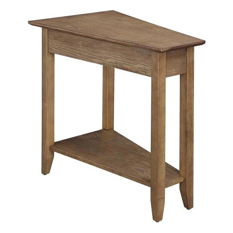 Pemberly Row Set of 2 Wedge End Tables in Driftwood Brown Wood