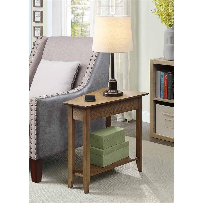 Pemberly Row Set of 2 Wedge End Tables in Driftwood Brown Wood